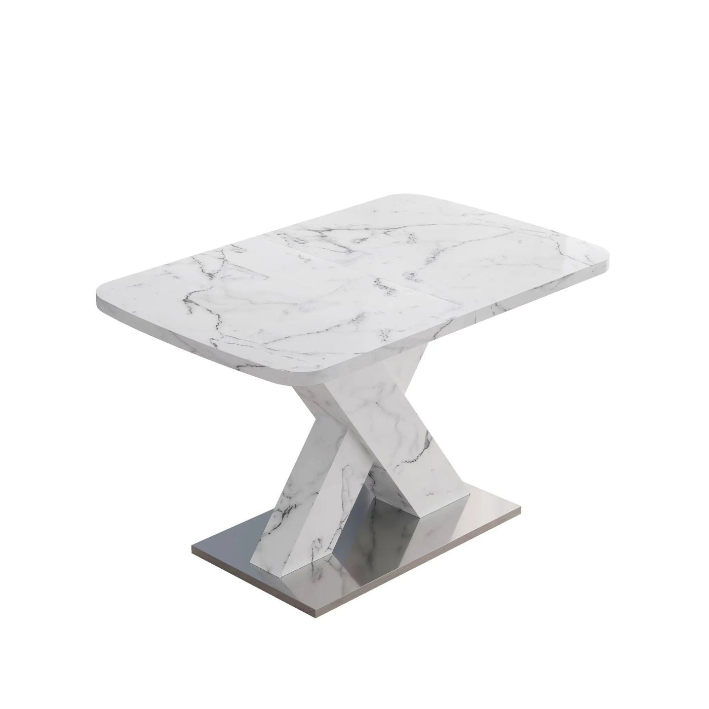 Modern Rectangle Dining Table With Stretchable TopAnd X Shape Legs by HouseOfZazla