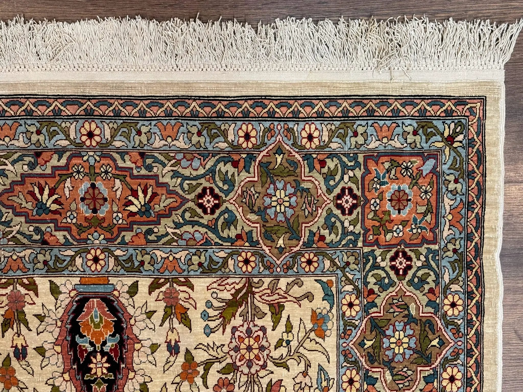 Rare Turkish Hereke Silk Rug 3x5, Tree of Life Persian Vase Design, Very Fine 440 KPSI, Signed by Jewel Rugs