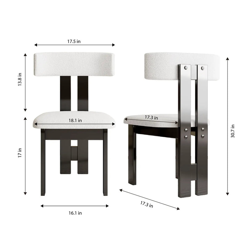 Modern Dining Chairs, Vertical Backrest Kitchen Chairs For Dining Room (Set of 2) - White by HouseOfZazla