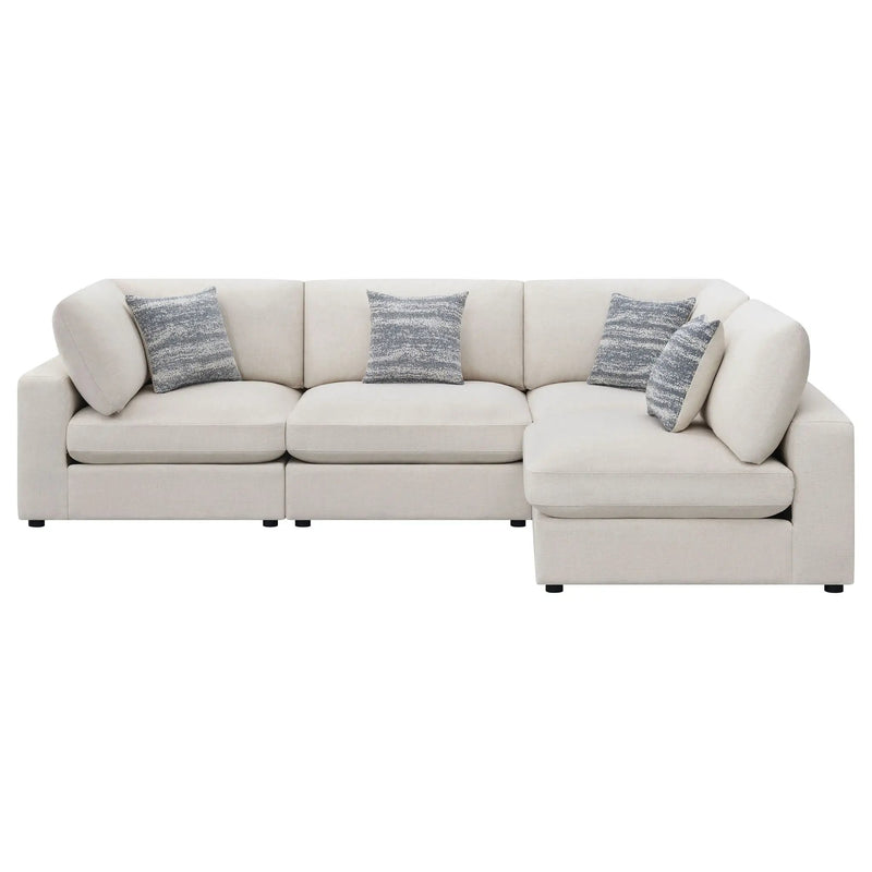 Serene 4-piece Upholstered Modular Sectional Sofa Beige by Unique Piece Furniture