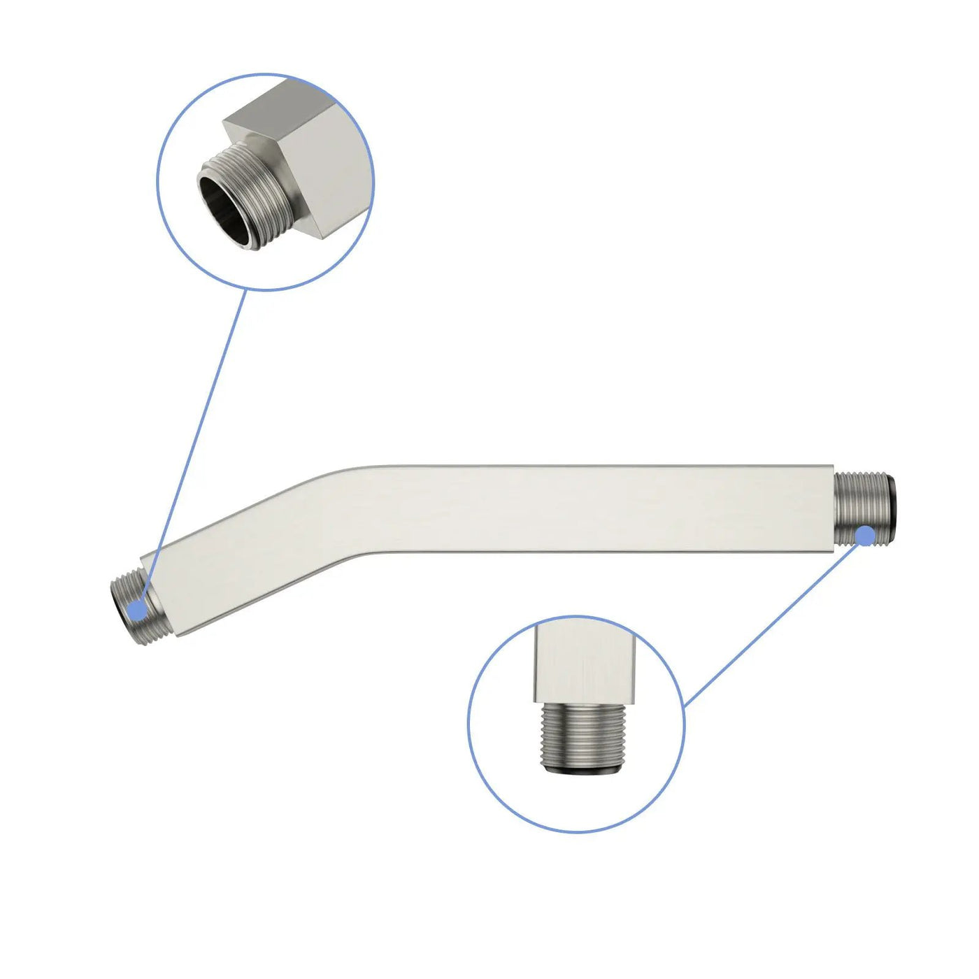 Elegant 6" Shower Arm With Flange, Stainless Steel Construction For Rain Shower Heads by HouseOfZazla