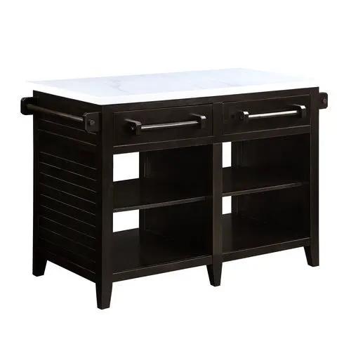 Darwid - Kitchen Island - Marble Top Top & Espresso by Unique Piece Furniture