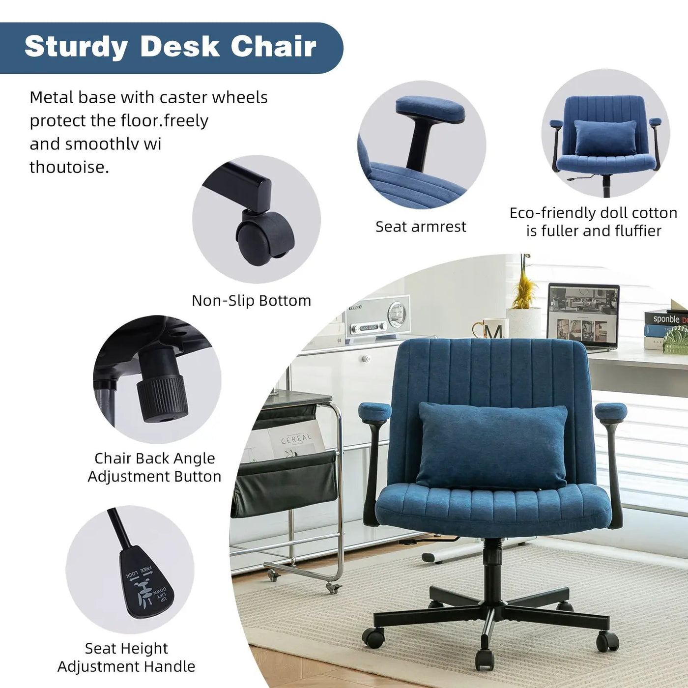 Criss Cross Armrest Office Chair With Wheels by HouseOfZazla