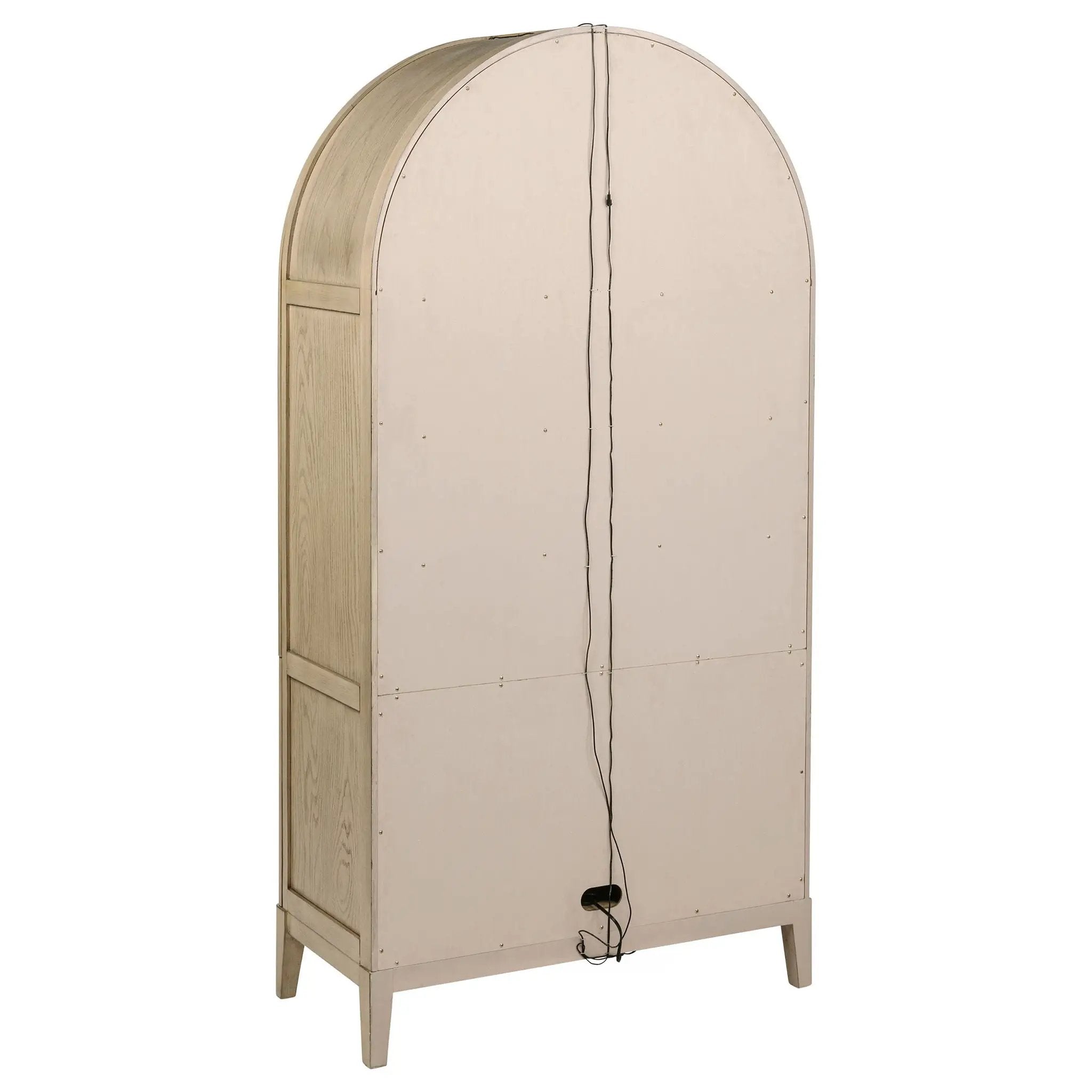 Kailani 4-Door Cane Dining Vitrine Display Cabinet Beige Oak by Unique Piece Furniture