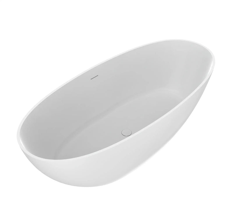 70.87 Inch Freestanding Solid Surface Soaking Bathtub by HouseOfZazla