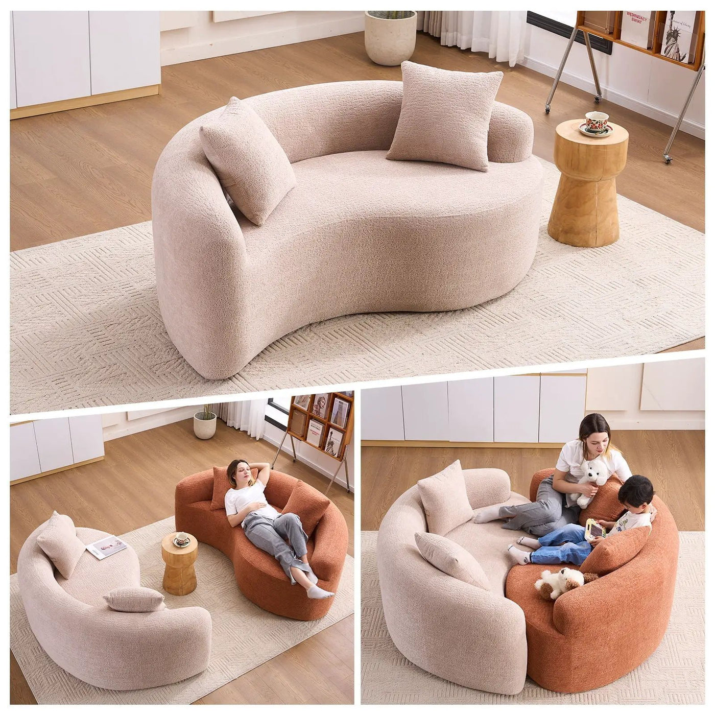Tai Chi - Curved Dual Depth Loveseat by HouseOfZazla