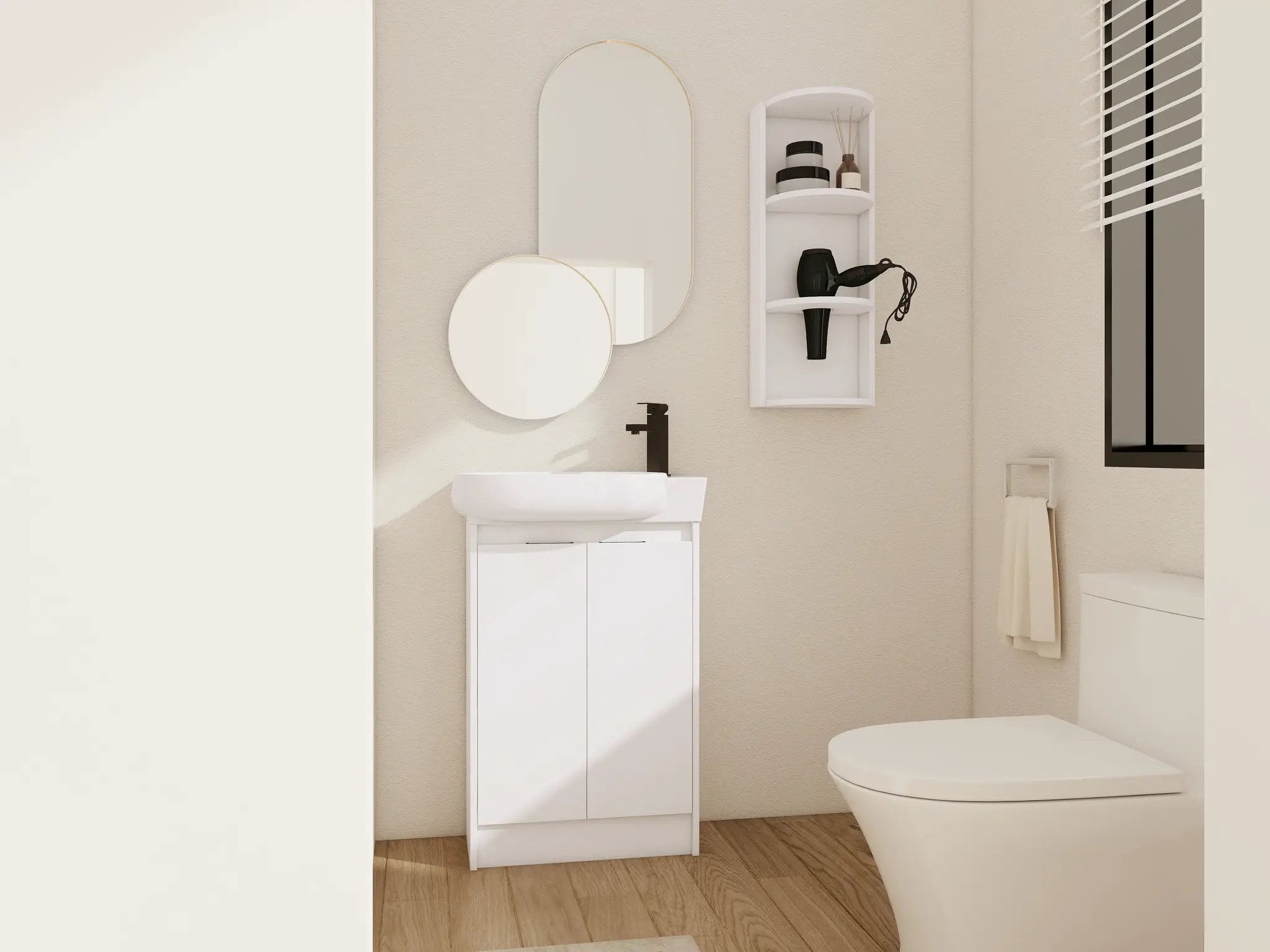 23" Freestanding Bathroom Vanity with Sink and Storage Rack by HouseOfZazla