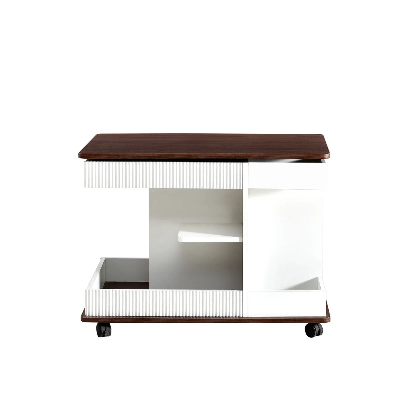 Adjustable End Table With Wheels, 360°Rotating Top And Storage Space by HouseOfZazla