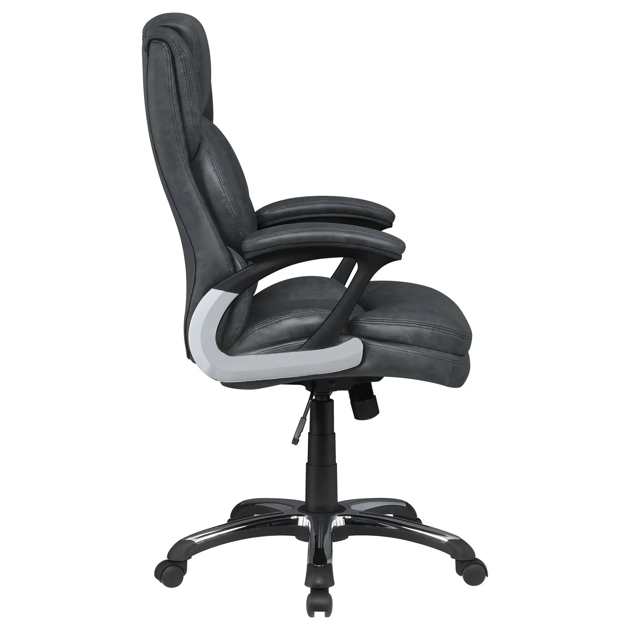 Stanton - Upholstered Adjustable Chair With Padded Arms And Adjustable Height - Gray