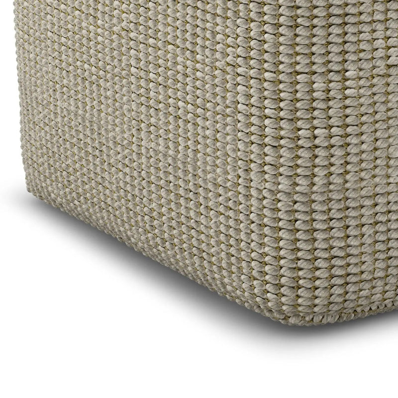Zelma - Square Woven Outdoor / Indoor Pouf - Cream / Natural by HouseOfZazla