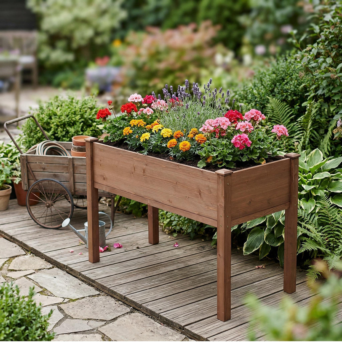 Elevated Raised Garden Bed with Ergonomic Height - Dark Gray or Light Brown, photo 4 of 35