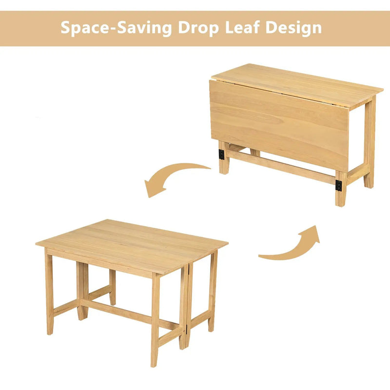 TOPMAX Farmhouse Wood Extendable Dining Table with Drop Leaf by HouseOfZazla