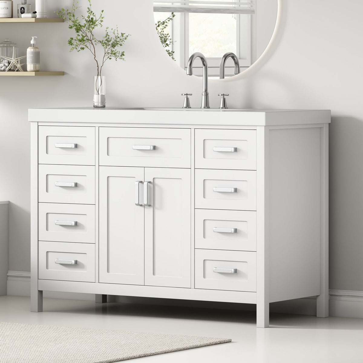 48" Bathroom Vanity with Sink, 2 Doors and 8 Drawers, photo 9 of 10
