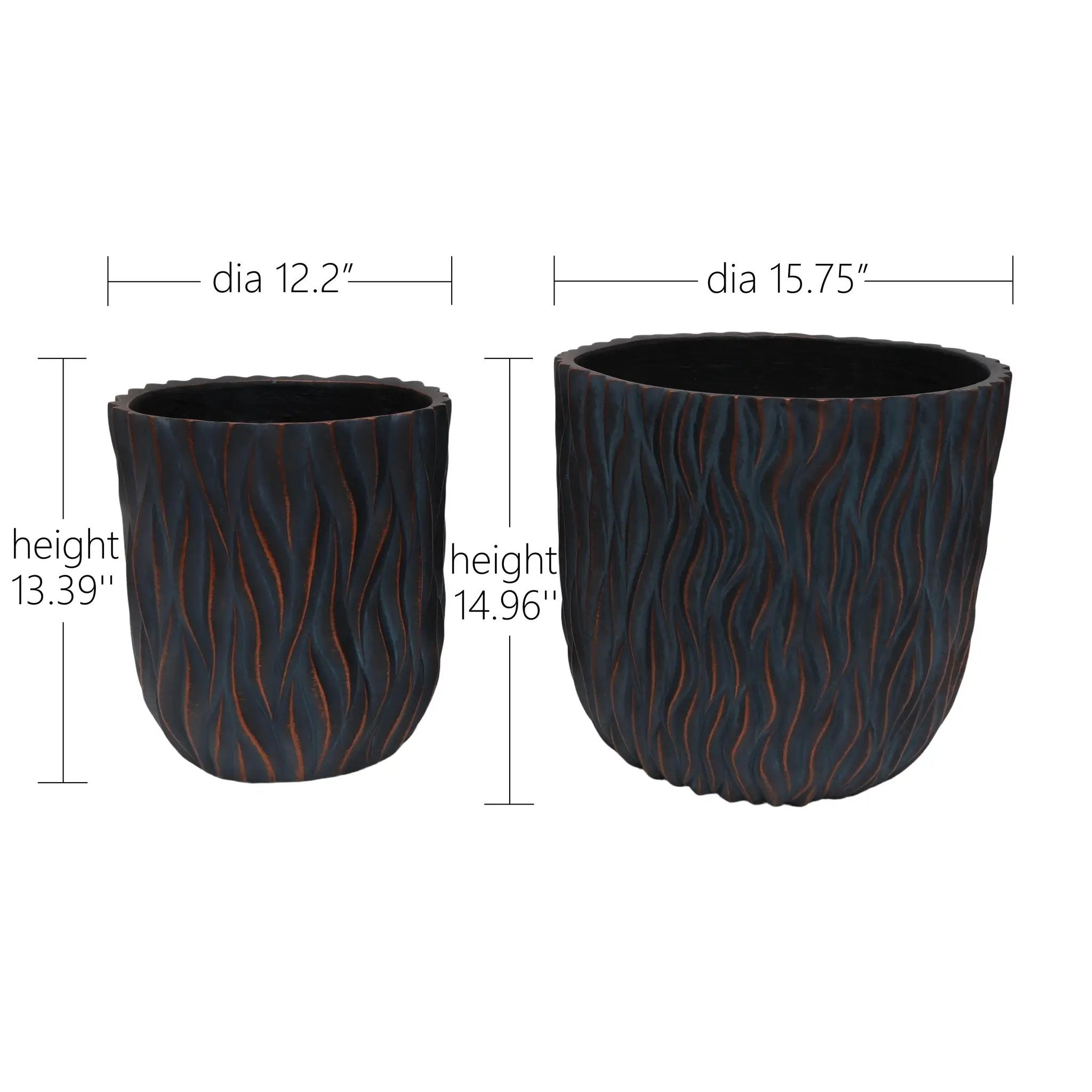 Large Round Planters Set of 2 by HouseOfZazla