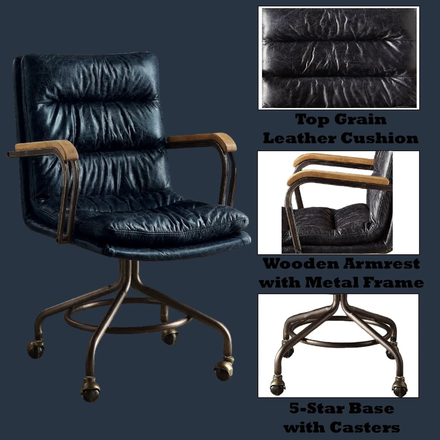 Harith Retro Top Grain Office Chair by HouseOfZazla