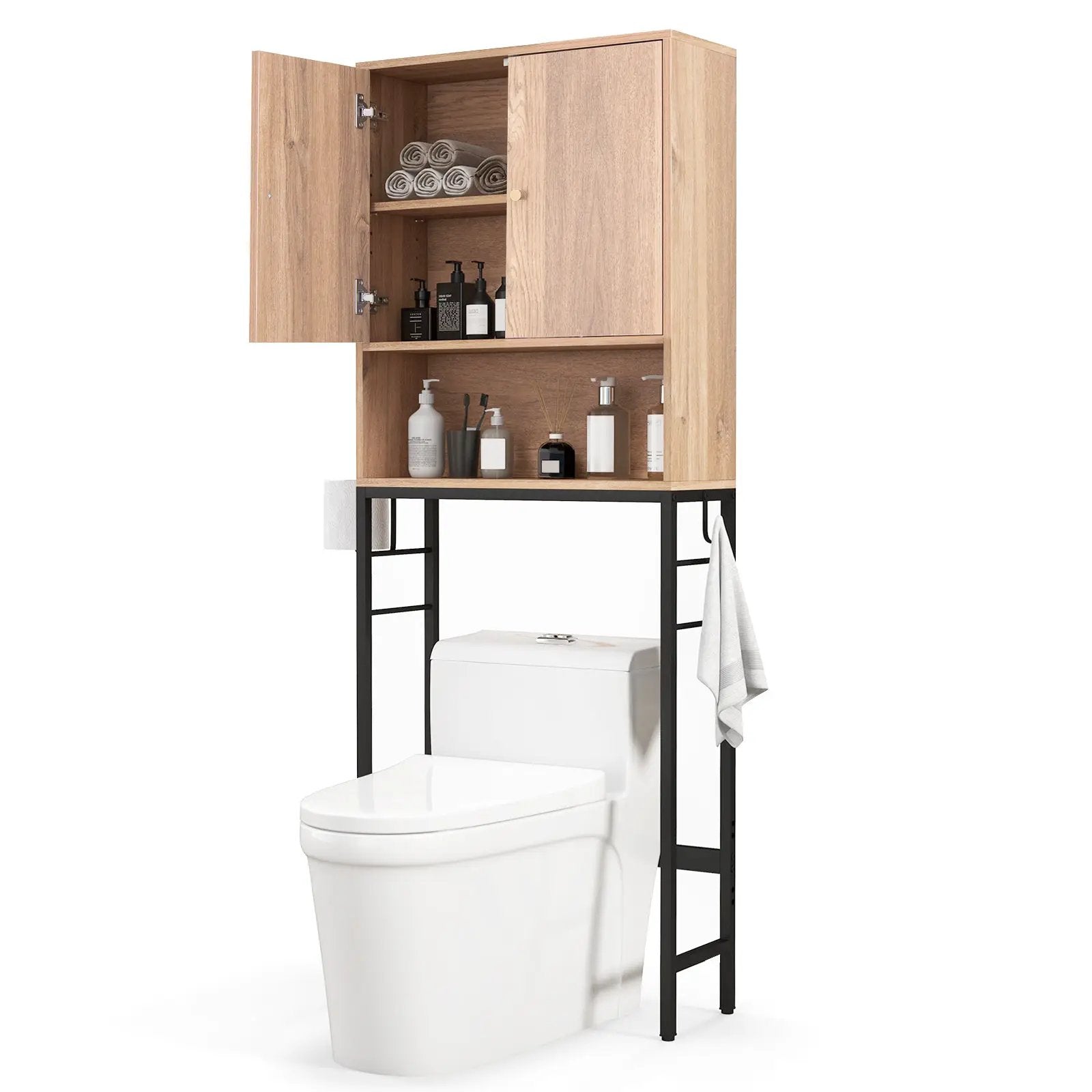 Over The Toilet Storage Cabinet with 2 Doors and Adjustable Shelf by DirectDeals
