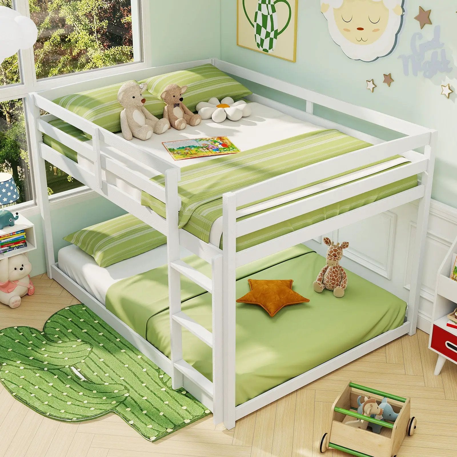 Full Over Full Bunk Bed Low-to-ground Bunk Bed by DirectDeals