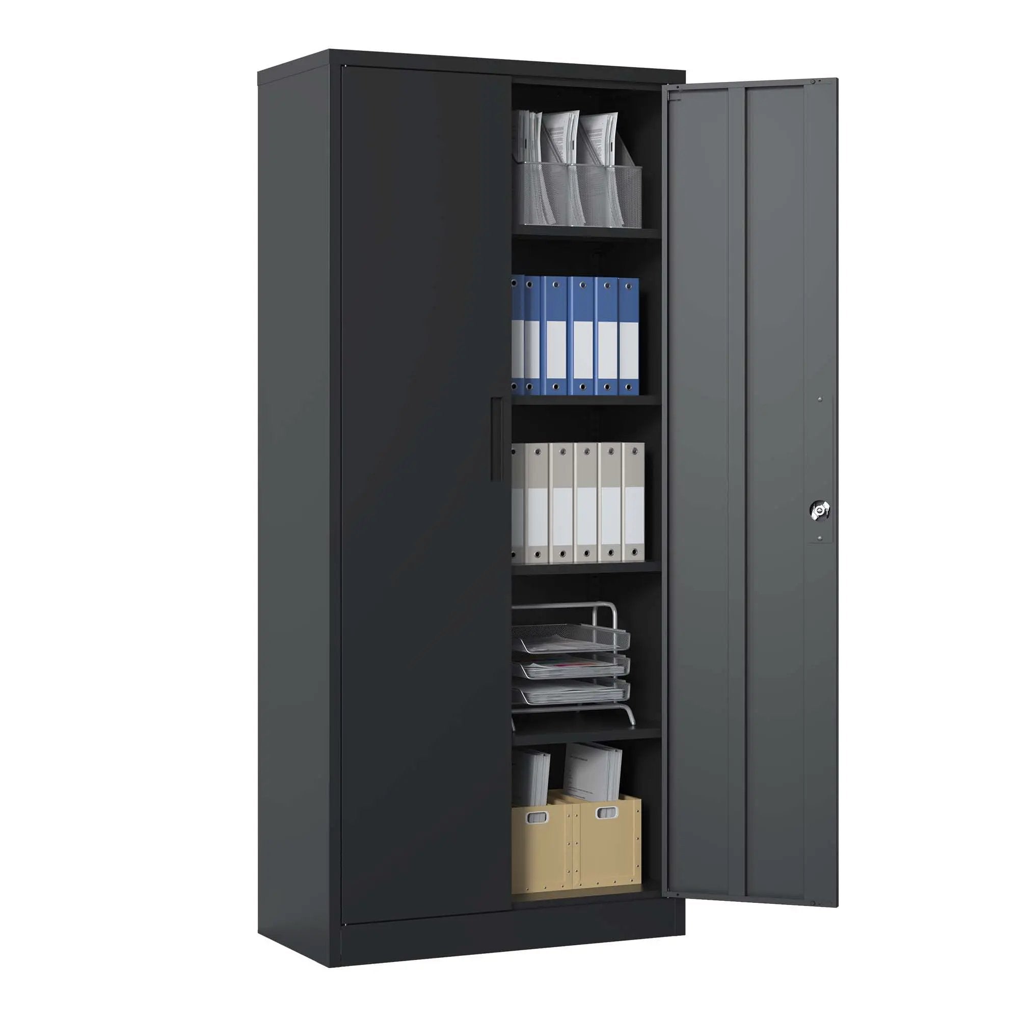 Heavy Metal Garage Storage Cabinet With Locking Doors, Steel, Adjustable Shelves by HouseOfZazla