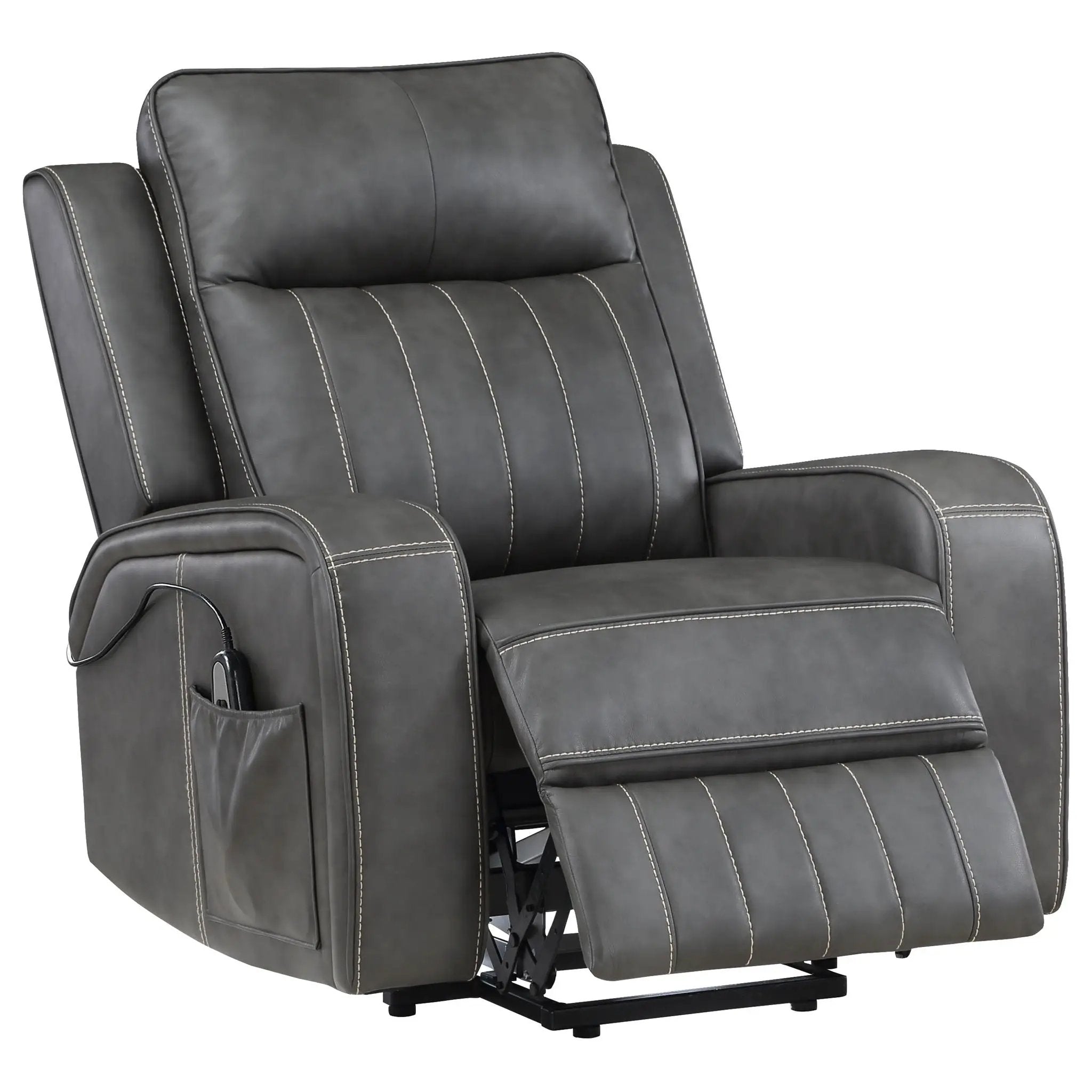 Mckinley - Upholstered Power Lift Recliner Chair With Remote Control - Gray by Unique Piece Furniture