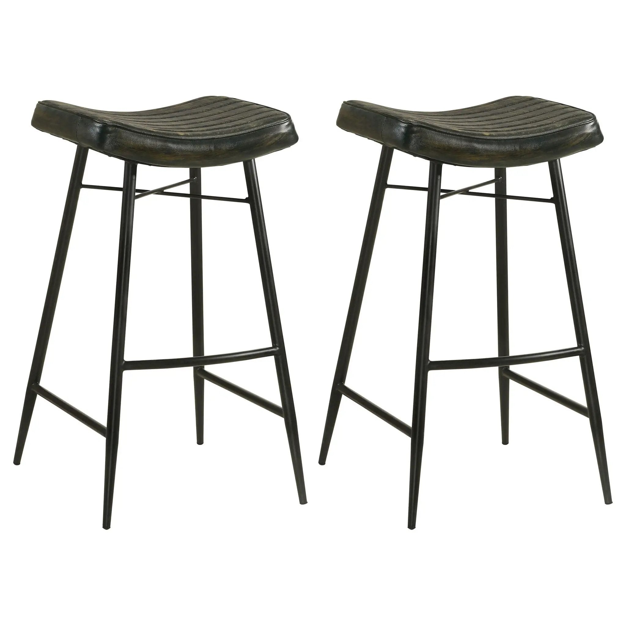 Bayu Leather Upholstered Bar Stool Espresso (Set of 2) by Unique Piece Furniture