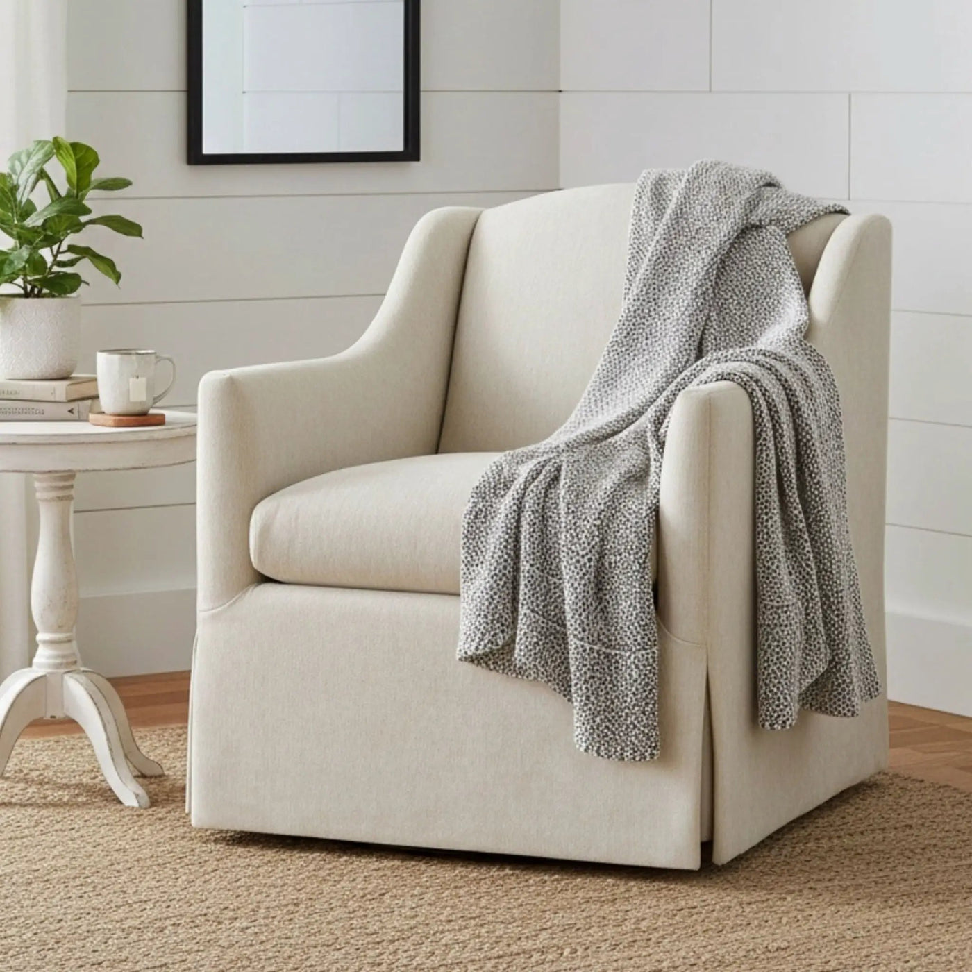 Luisa - Skirted Swivel Accent Chair by HouseOfZazla
