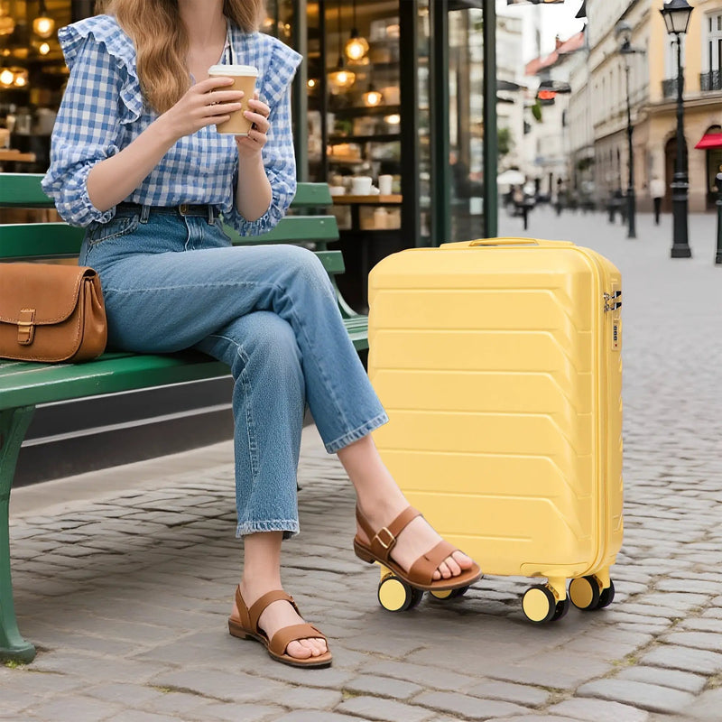 14'/20' 2-Piece ABS Spinner Wheel Luggage Set with Combination Lock by HouseOfZazla