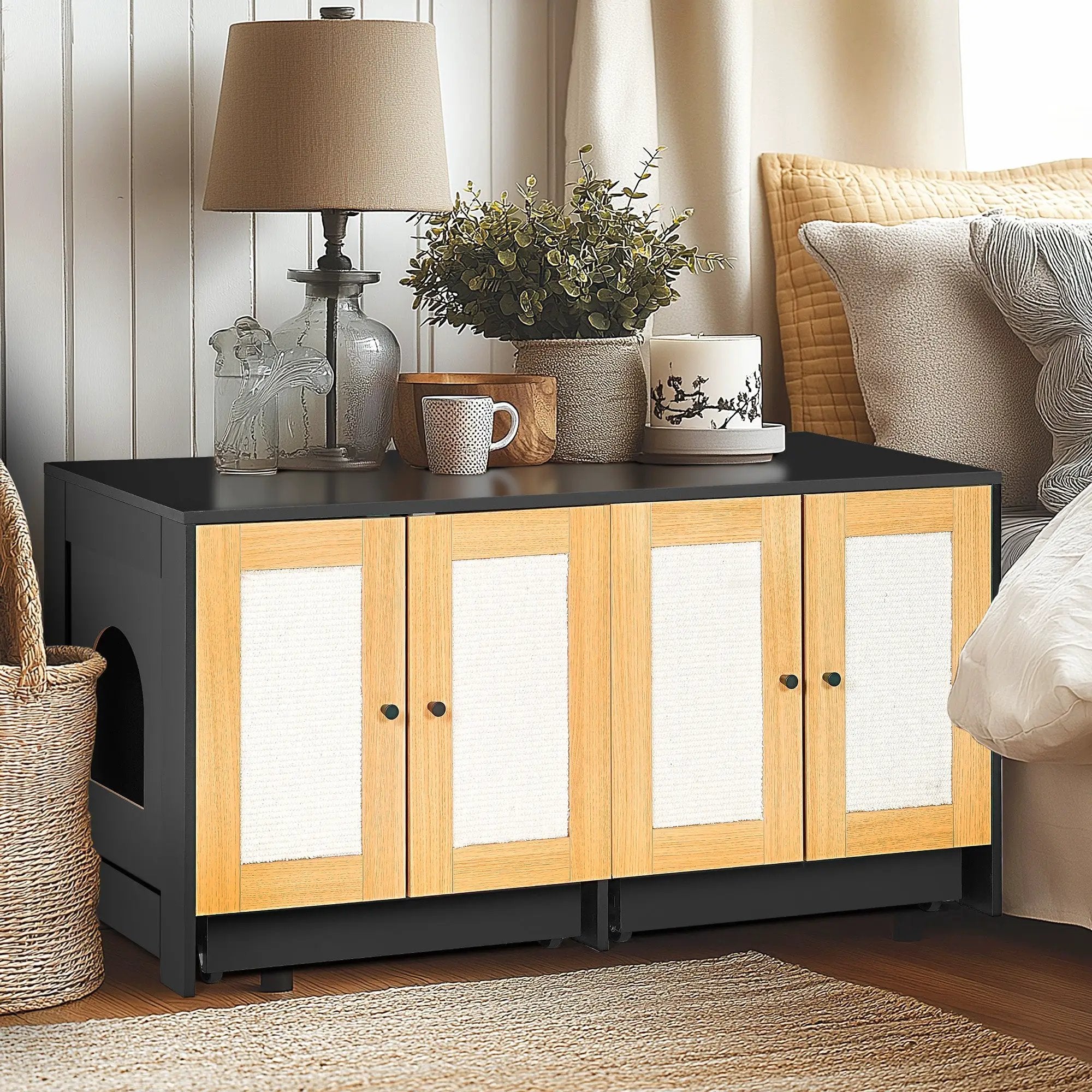 Double Litter Box Enclosure for Cats by HouseOfZazla