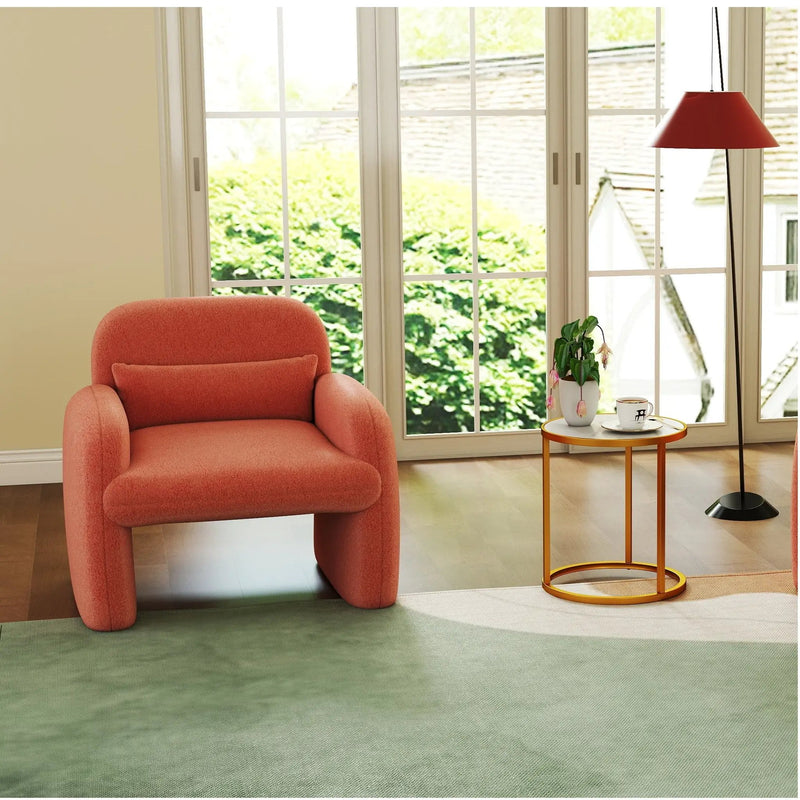 Set of 2 Modern Accent Chair and Marble Top Side Table Set by DirectDeals