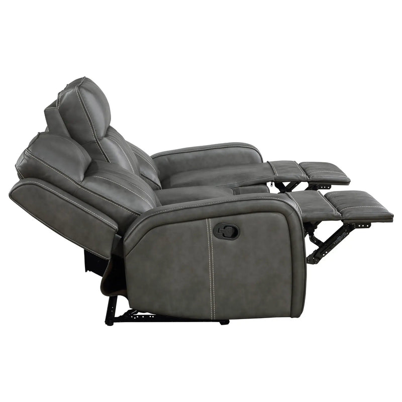 Forrest - Motion Reclining Sofa Comfort With Elegant Tufting And Wide Track Arms - Gray by HouseOfZazla