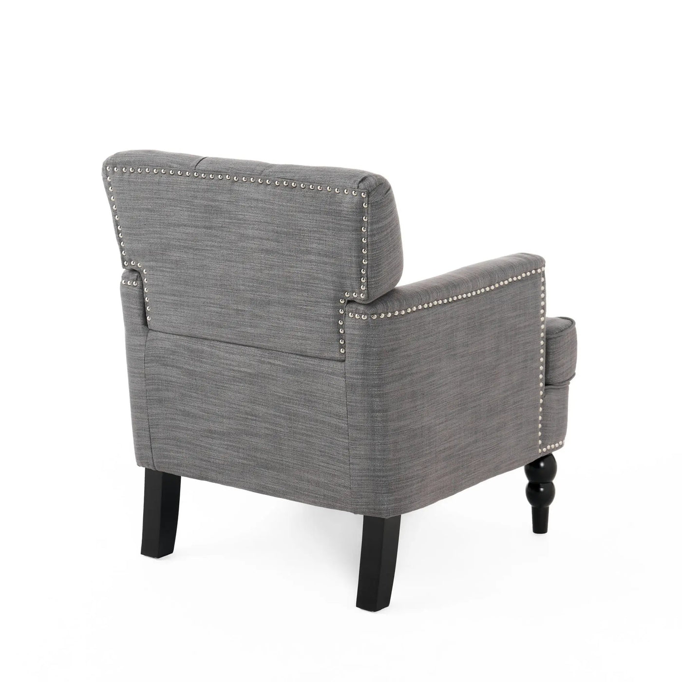Harrison Tufted Club Chair with Button Tufted Back and Birch Wood Legs by HouseOfZazla