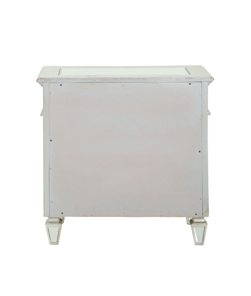 Mirrored Nightstand with Felt-Lined Drawer - Silver, photo 4 of 10