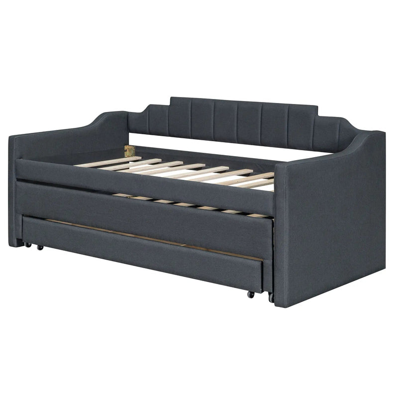 Upholstered Simple Design Daybed With Trundle And 3 Drawers by Unique Piece Furniture