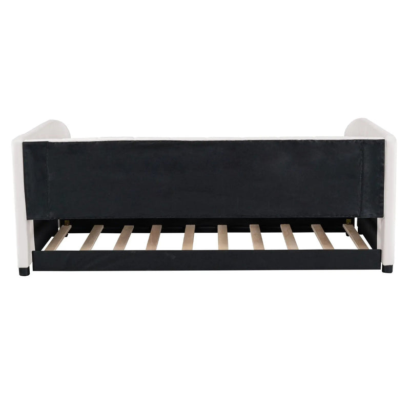 Upholstered Daybed With Ergonomic Design Backrest by HouseOfZazla