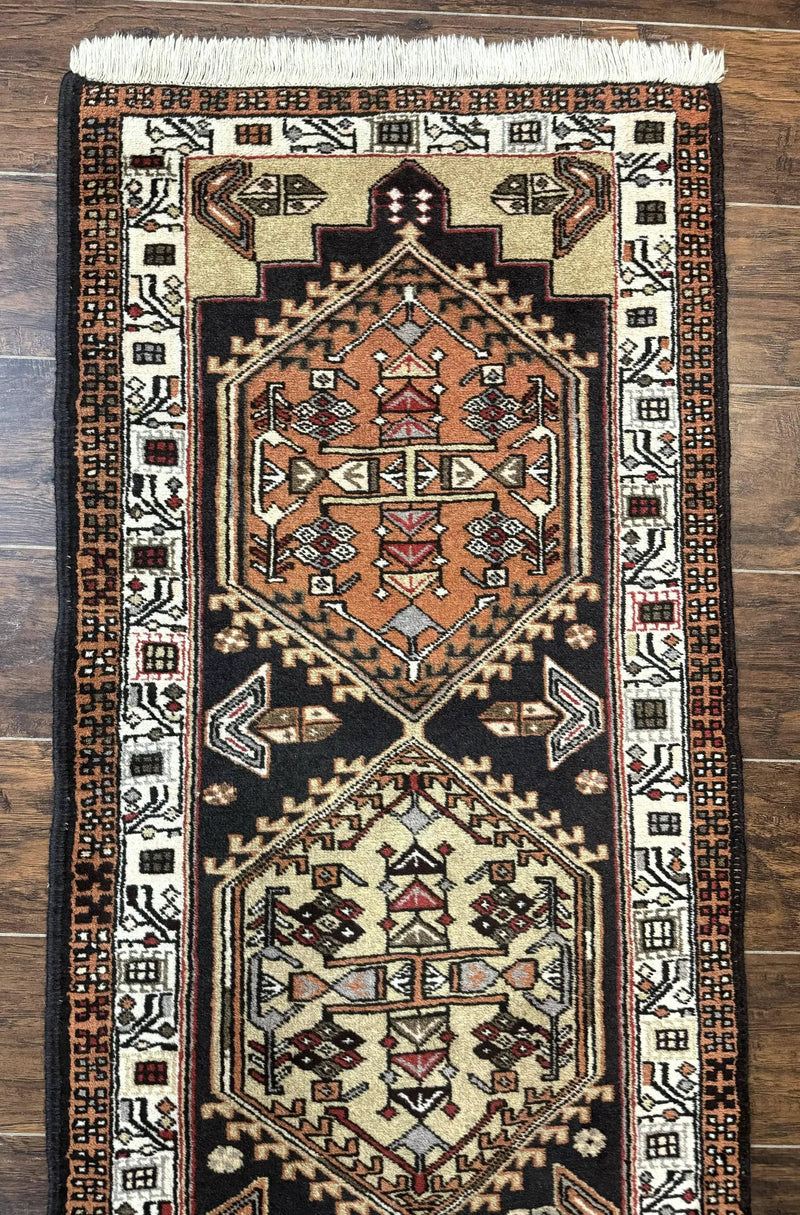 Persian Tribal Runner Rug 2.4 x 9.4, Geometric Medallions, Sarab Runner by Jewel Rugs