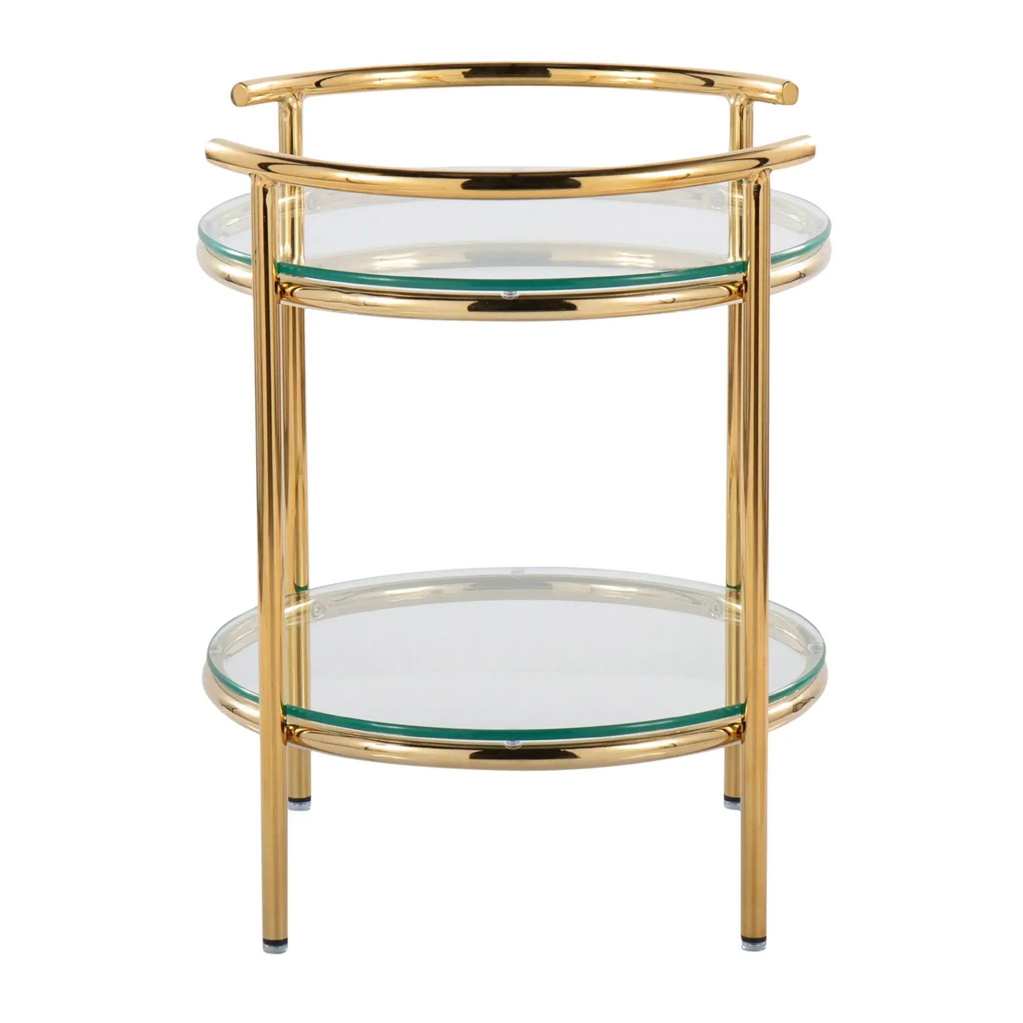 Rhonda - Contemporary / Glam Side Table - Gold / Clear by HouseOfZazla
