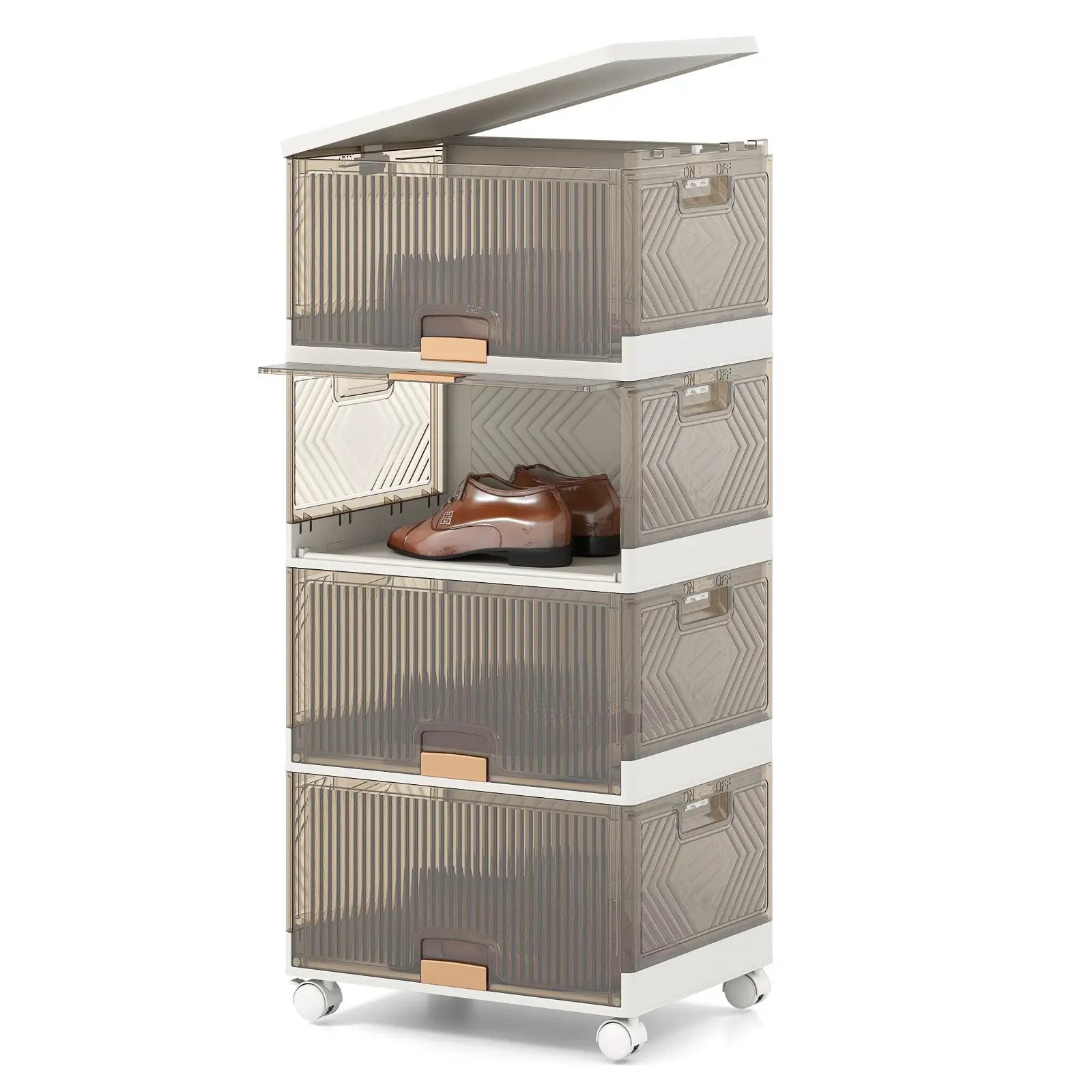 3/4/5/6-Cube Stackable Storage Bins with Detachable Wheels by DirectDeals