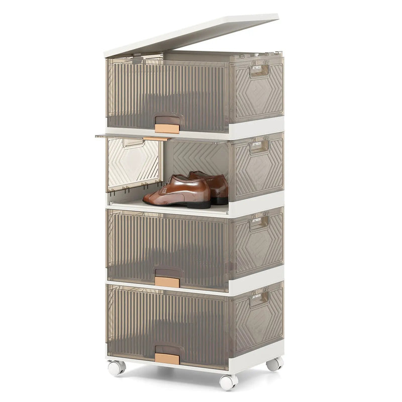 3/4/5/6-Cube Stackable Storage Bins with Detachable Wheels by DirectDeals