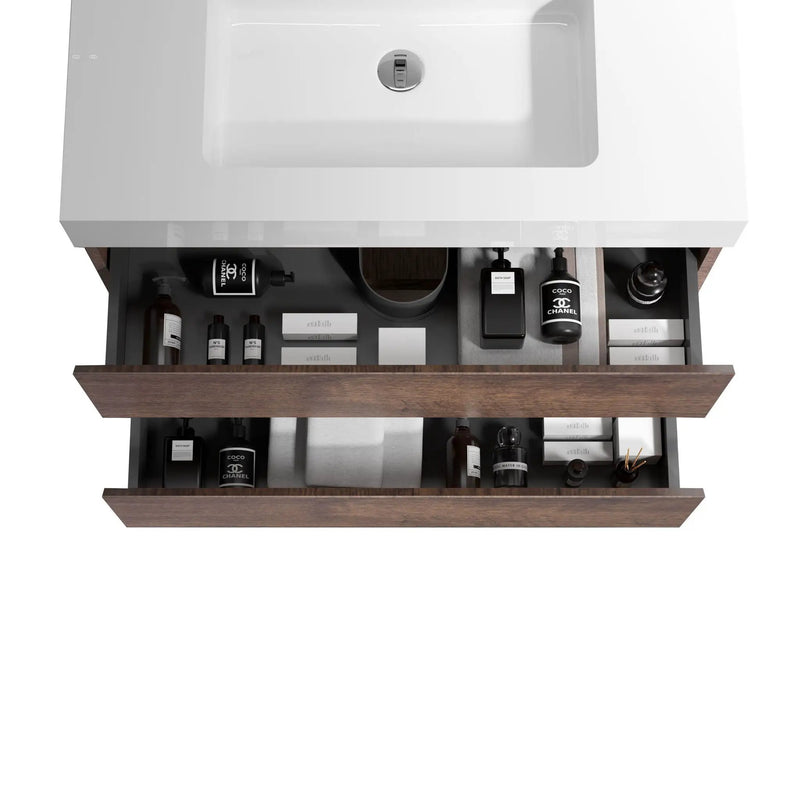 Alice - Bathroom Vanity Wall Mounted With Sink, Large Storage Floating Bathroom Vanity For Modern Bathroom, One-Piece Sink Basin Without Drain And Faucet by Unique Piece Furniture