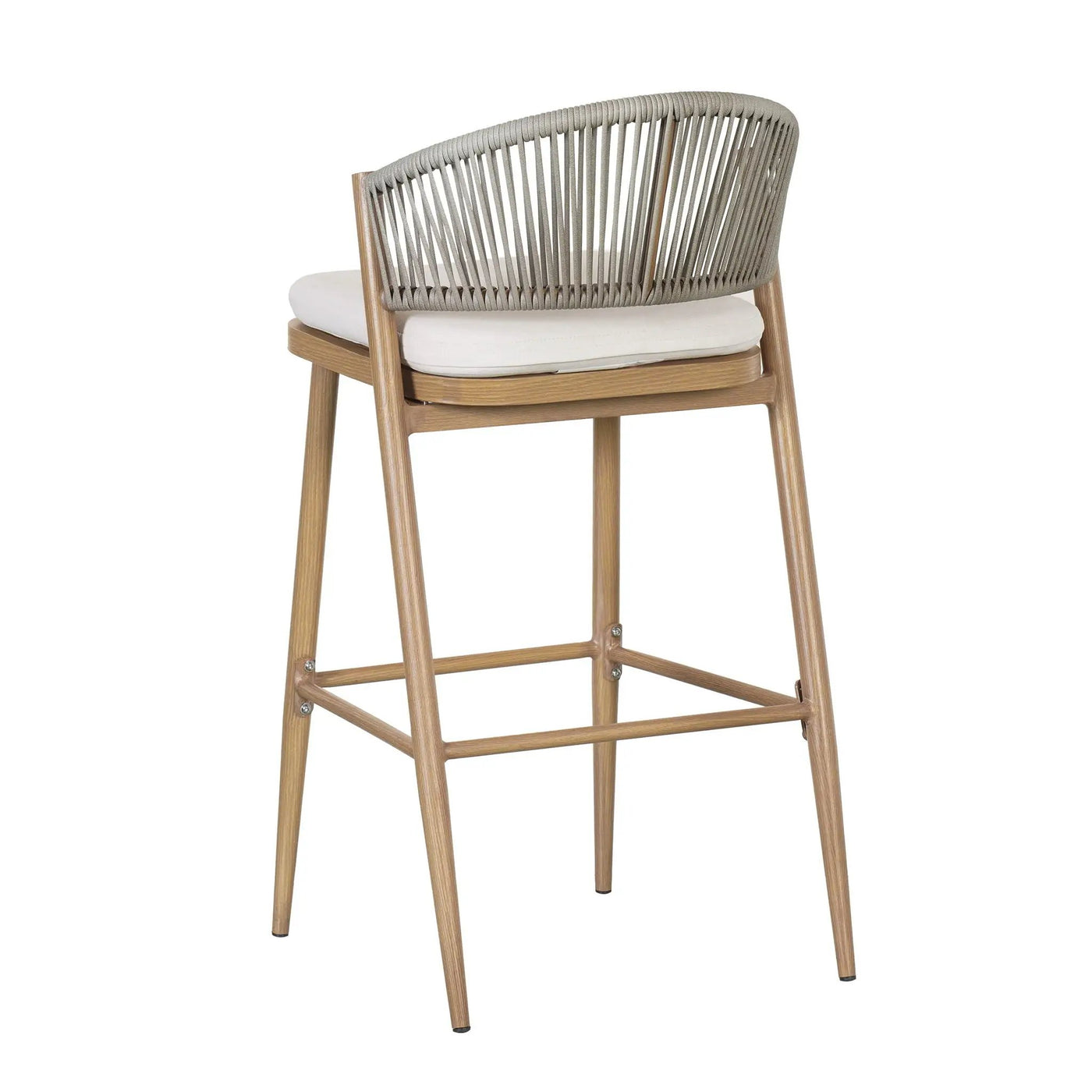 Outdoor Bar Height Metal Frame Counter Stools with Scallop-Shaped Backrest & Water-Resistant Cushions by HouseOfZazla