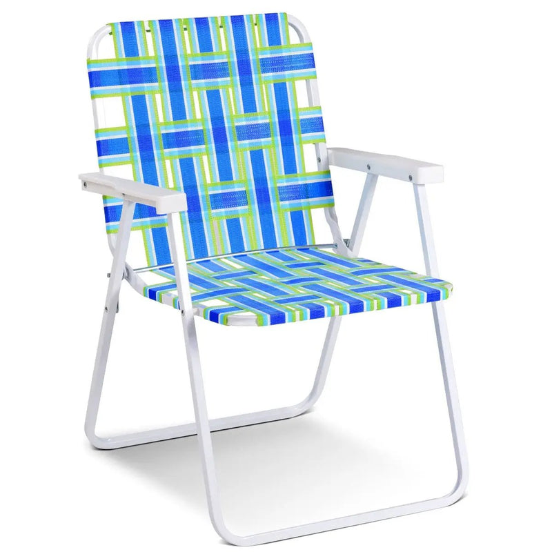 6 Pieces Folding Beach Chair Camping Lawn Webbing Chair by DirectDeals