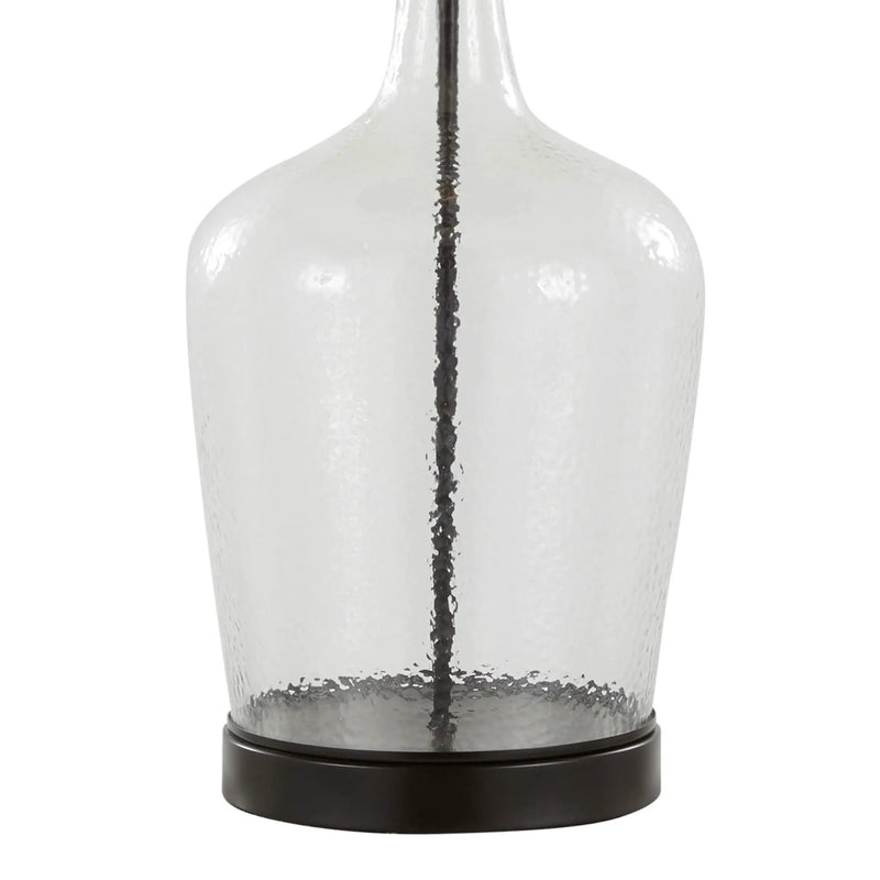Botella - Contemporary Table Lamp Built In USB Port (Set of 2) - Clear / Oil Bronze / Natural by HouseOfZazla