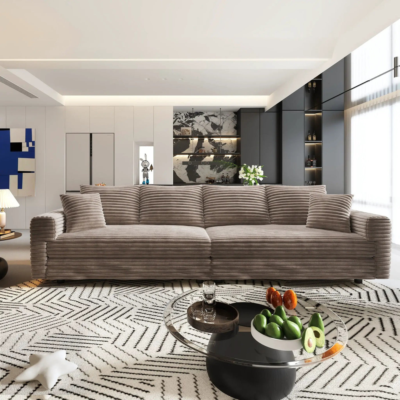 4 Seat Sofa, Deep Seat Couches With Soft Pillows by HouseOfZazla