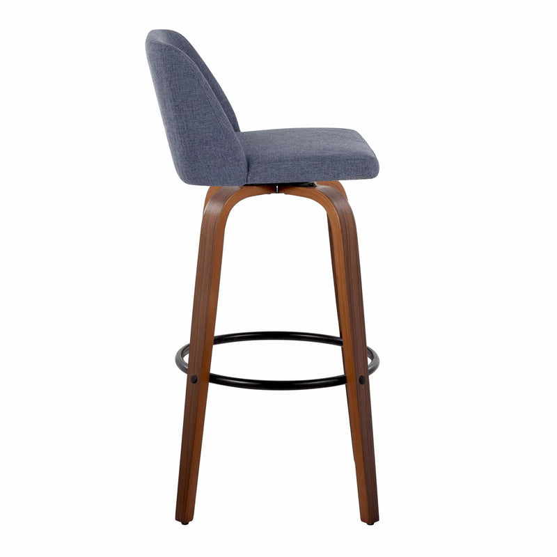 Toriano - Mid Century Modern Fixed Height Barstool Swivel And Round Footrest (Set of 2) by Unique Piece Furniture