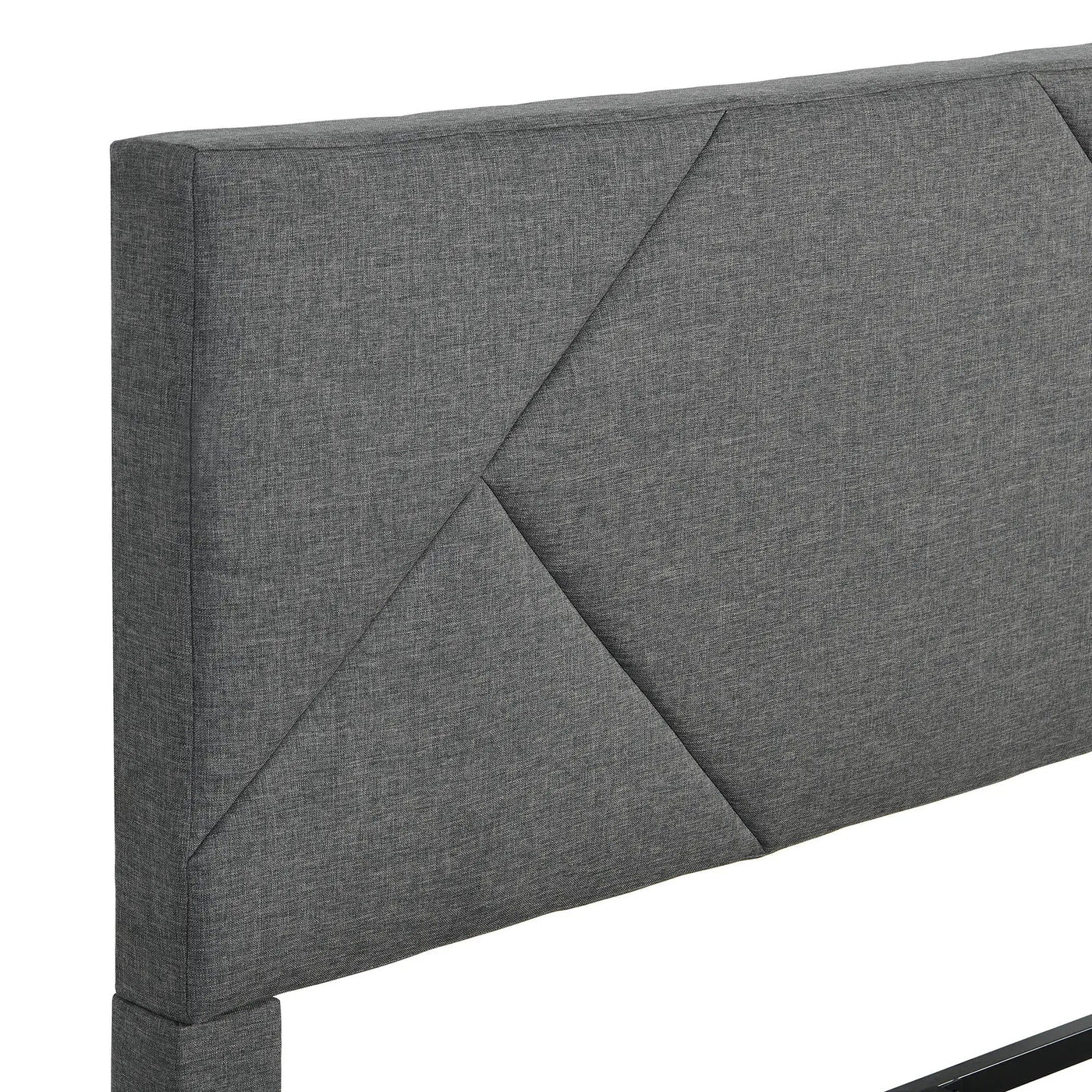 Upholstered Platform Bed Frame With Headboard, Wood Slat Support by HouseOfZazla