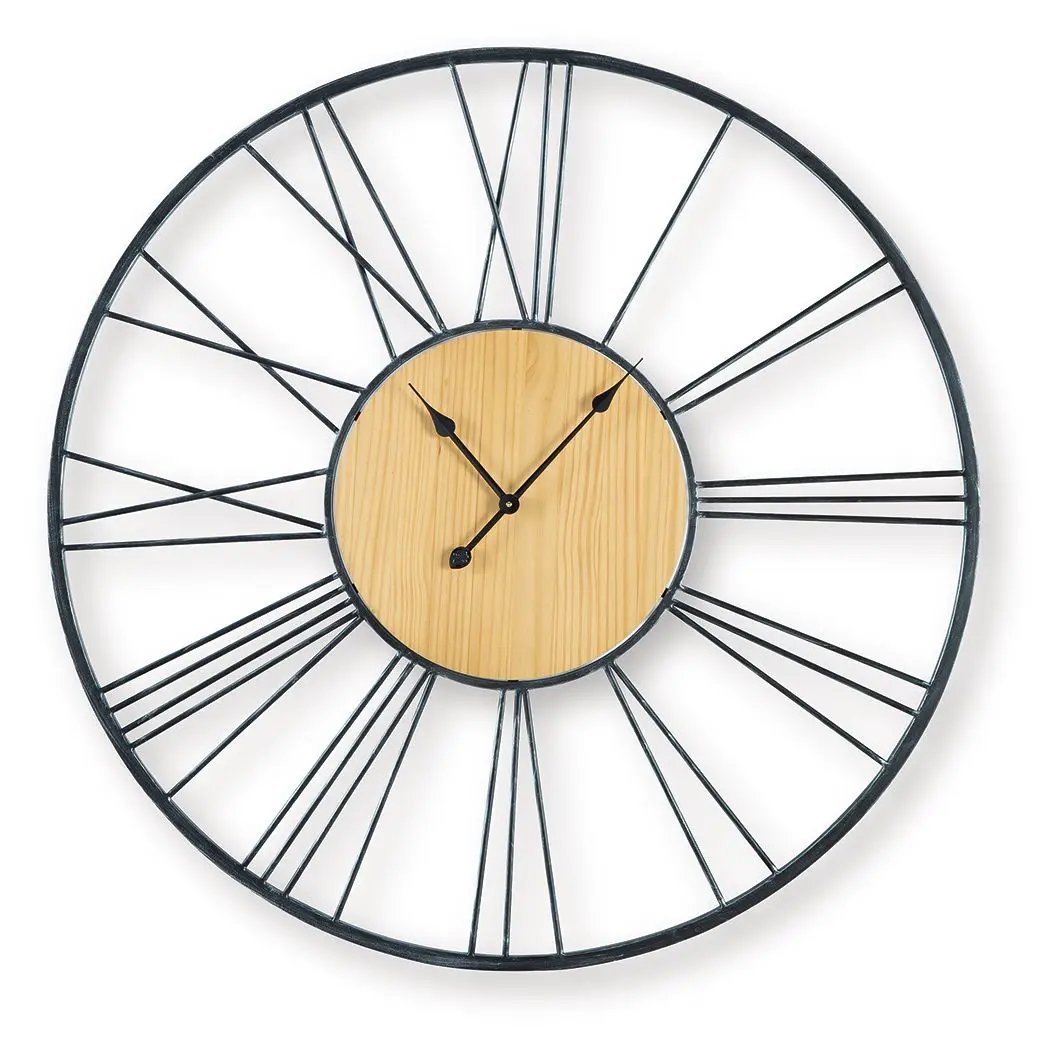 Brockett - Wall Clock - Black / Natural by Unique Piece Furniture