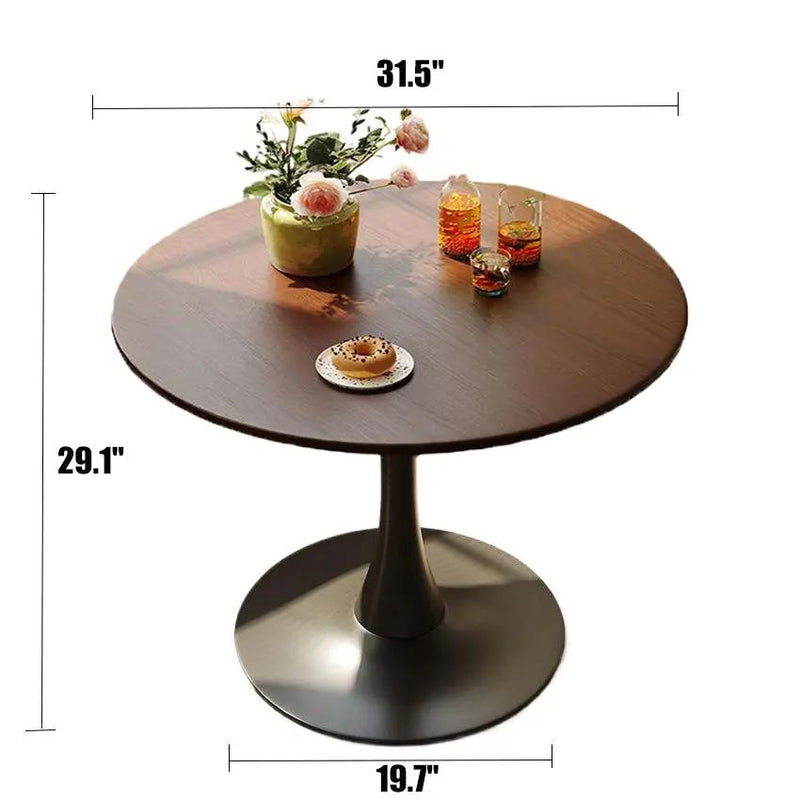 Walnut Color Round Dining Table - Modern Design by HouseOfZazla
