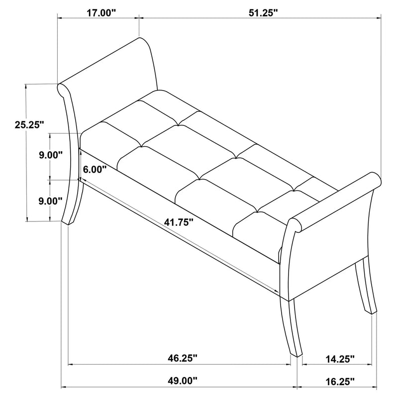 Pasley - Rolled Arm Storage Bench by HouseOfZazla