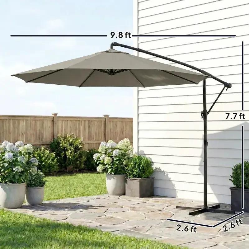 Large Garden Umbrella, Outdoor Hanging Cantilever Umbrella by HouseOfZazla