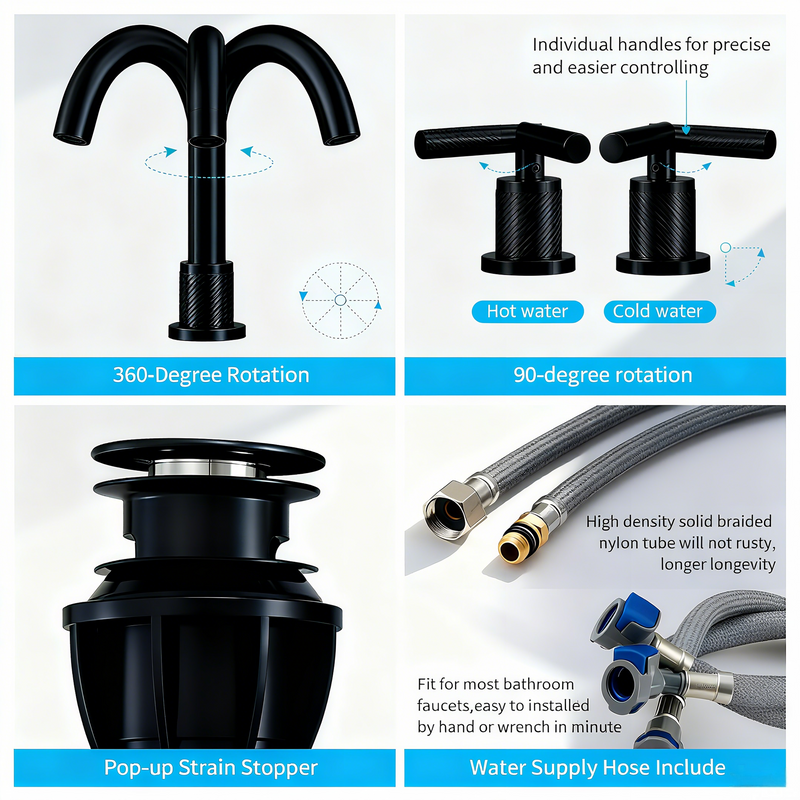 Bathroom Faucet 2 Handle Matte by HouseOfZazla