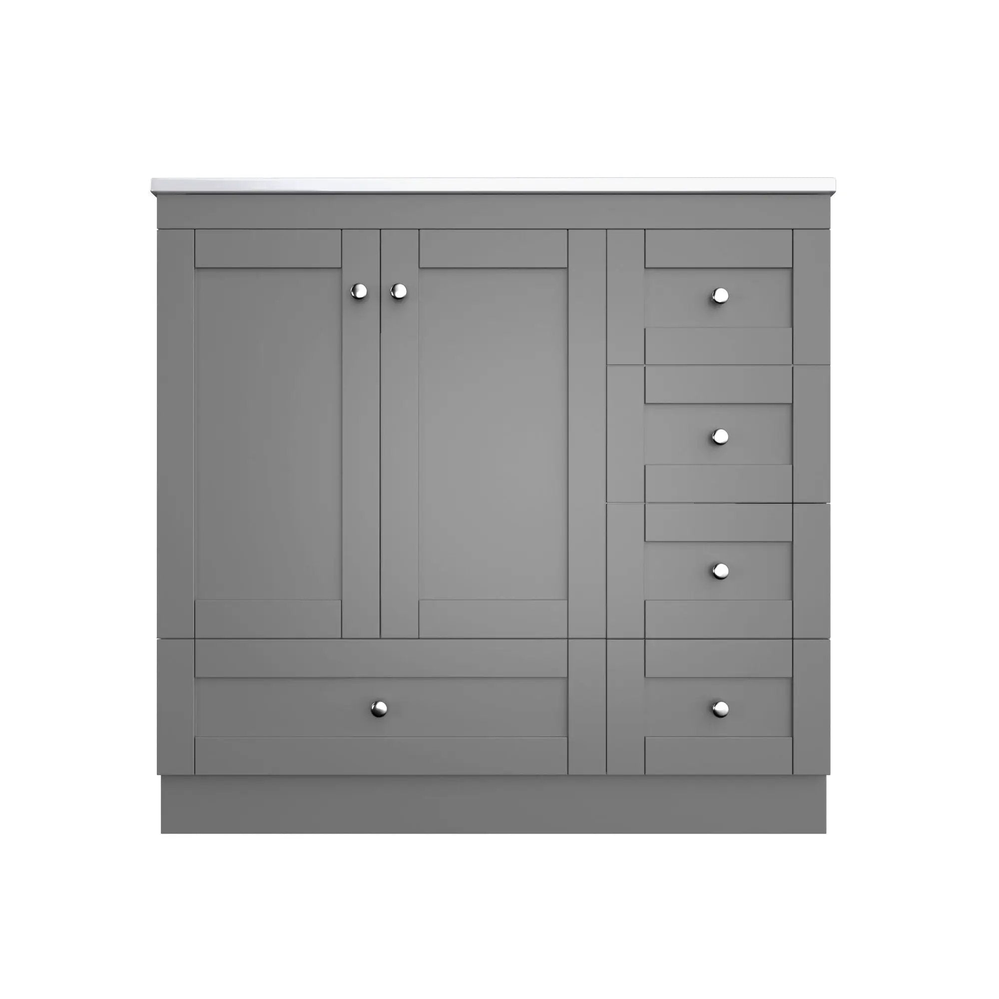 Shaker Free Standing Bathroom Vanity Cabinet & Sink, Soft Close Drawers, Soft Close Doors by HouseOfZazla